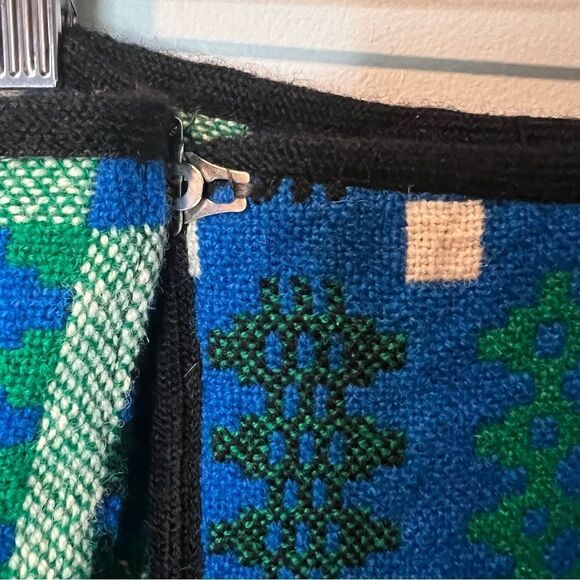 Unique David Designs Wrap Geometrical Print Wool Maxi Skirt Size XXS - Picture 12 of 13